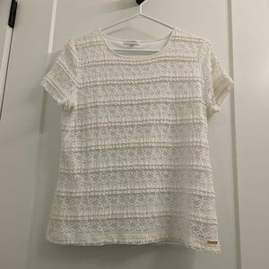 Calvin Klein Lace Overlay Top